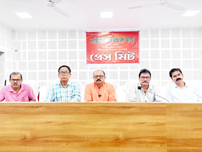 Leaders of Rashtrawadi Karmachari Sangha addressed a press meet in PWD Office in Agartala on November 9.